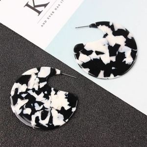 Acrylic Cow Speckled Patterned Earrings